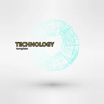 Wireframe mesh polygonal logo element. Torus with connected lines and dots. Stock Illustration