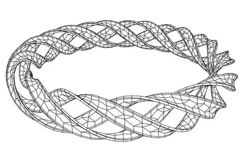 Wireframe mesh ring Stock Illustration