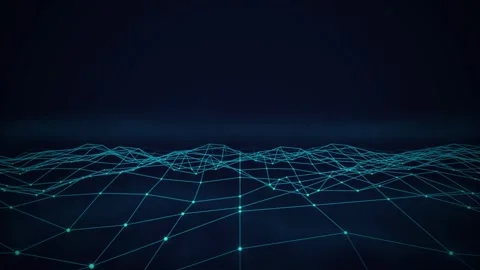 Wireframe mesh terrain undulating seamless loop motion background Stock Footage 344799317