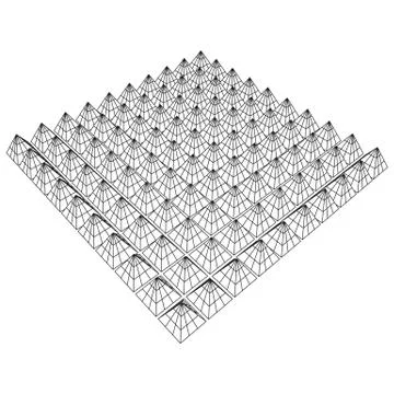Wireframe model of sound proof coverage 스톡 일러스트