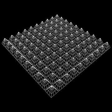 Wireframe model of sound proof coverage Stockillustratie