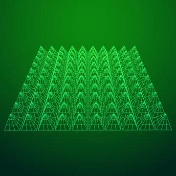 Wireframe model of sound proof coverage イラスト素材