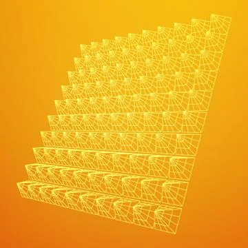 Wireframe model of sound proof coverage Stockillustratie
