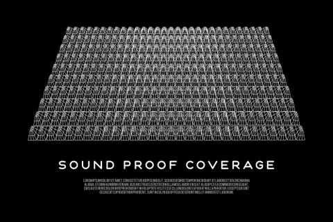 Wireframe model of sound proof coverage Stockillustratie