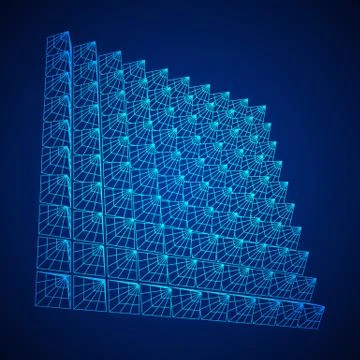 Wireframe model of sound proof coverage 스톡 일러스트