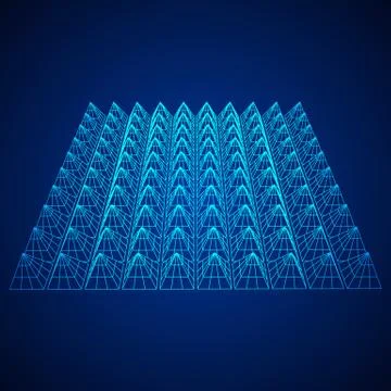 Wireframe model of sound proof coverage Stock Illustration