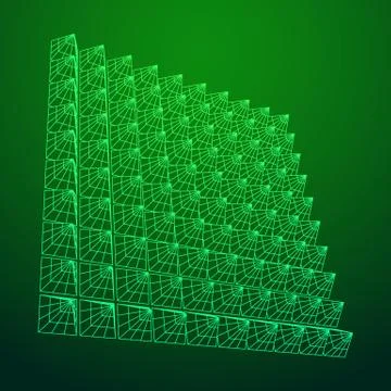 Wireframe model of sound proof coverage Stock Illustration