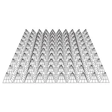 Wireframe model of sound proof coverage Stock Illustration