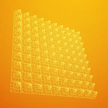 Wireframe model of sound proof coverage Stock-Illustration