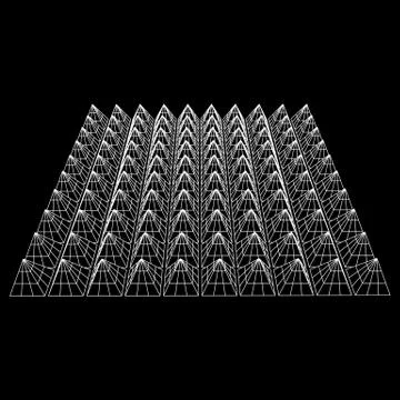 Wireframe model of sound proof coverage イラスト素材