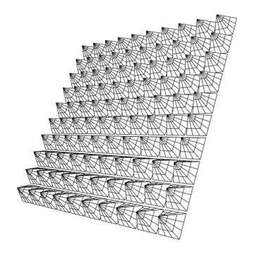 Wireframe model of sound proof coverage Stockillustratie