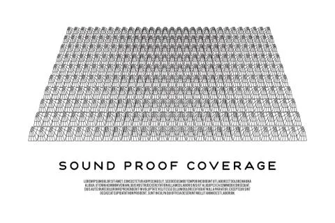Wireframe model of sound proof coverage 스톡 일러스트