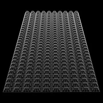 Wireframe model of sound proof coverage Stock Illustration