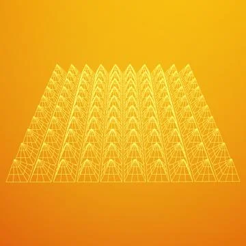 Wireframe model of sound proof coverage Stockillustratie