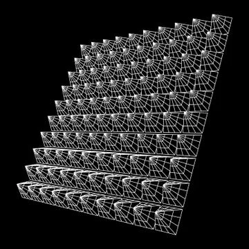 Wireframe model of sound proof coverage Stockillustratie