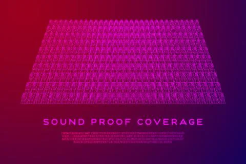 Wireframe model of sound proof coverage イラスト素材