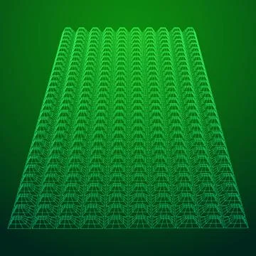 Wireframe model of sound proof coverage イラスト素材