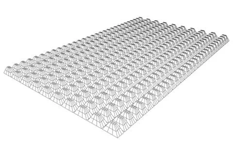Wireframe model of sound proof coverage Stock Illustration