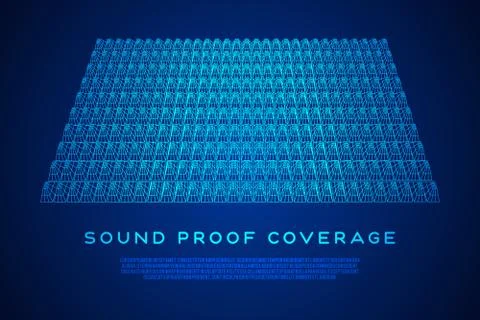 Wireframe model of sound proof coverage 스톡 일러스트