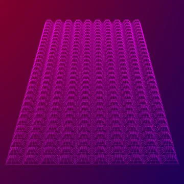 Wireframe model of sound proof coverage Stock Illustration