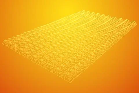 Wireframe model of sound proof coverage 스톡 일러스트