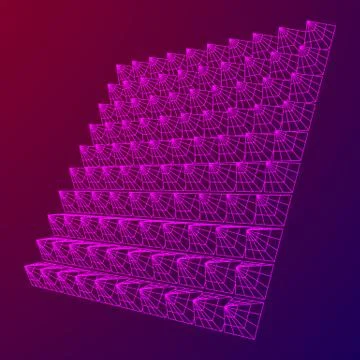 Wireframe model of sound proof coverage イラスト素材