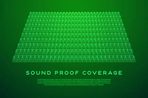 Wireframe model of sound proof coverage イラスト素材