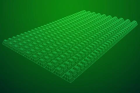 Wireframe model of sound proof coverage イラスト素材