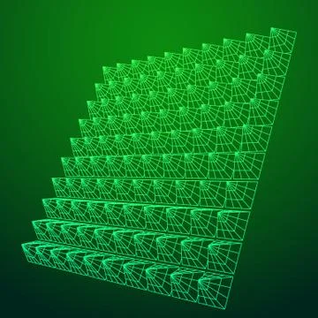 Wireframe model of sound proof coverage Stock Illustration