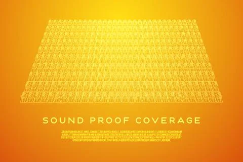 Wireframe model of sound proof coverage イラスト素材