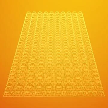 Wireframe model of sound proof coverage イラスト素材