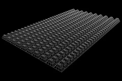 Wireframe model of sound proof coverage 스톡 일러스트