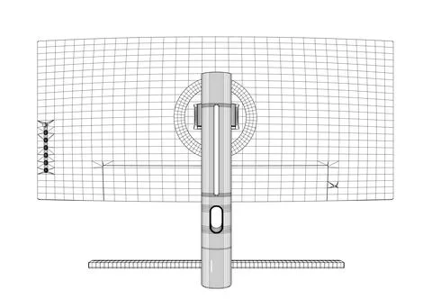 Wireframe of modern thin frame display computer monitor vector illustration.  Stockillustratie