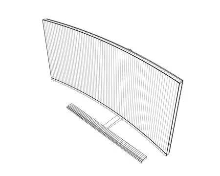 Wireframe of modern thin frame display computer monitor vector illustration.  Illustrazione stock