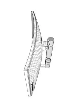 Wireframe of modern thin frame display computer monitor vector illustration.  스톡 일러스트