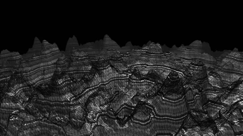Wireframe Mountain VJ Loop BLACK Stock Footage 44895234