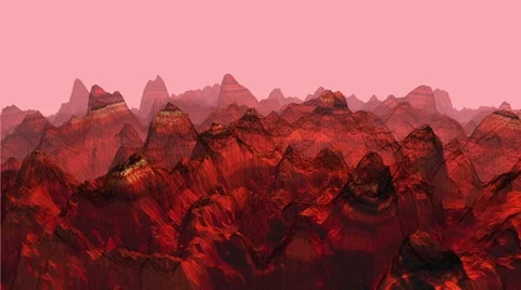 Wireframe Mountain VJ Loop MARS Stock Footage 44894943