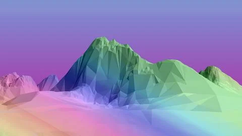 Wireframe mountains background 3d rendering Illustrazione stock
