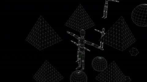 Wireframe move5 Stock Footage 870213