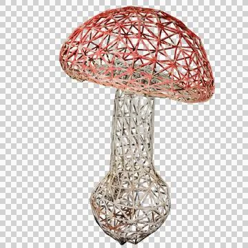 Wireframe mushroom illustration Stock Illustration