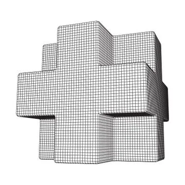 Wireframe Necker Cube 库存插图