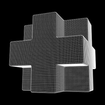 Wireframe Necker Cube Stock Illustration