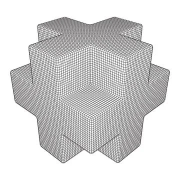 Wireframe Necker Cube 库存插图
