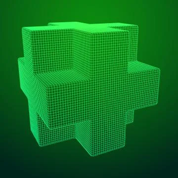 Wireframe Necker Cube 库存插图