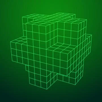 Wireframe Necker Cube 库存插图