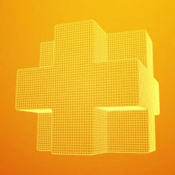 Wireframe Necker Cube 库存插图