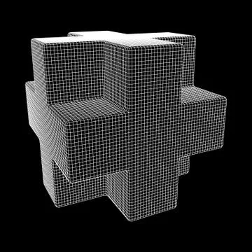 Wireframe Necker Cube Stock Illustration