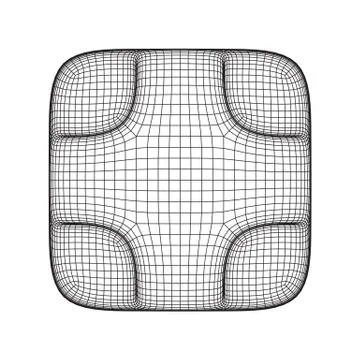 Wireframe Necker Smooth Cube Stock Illustration
