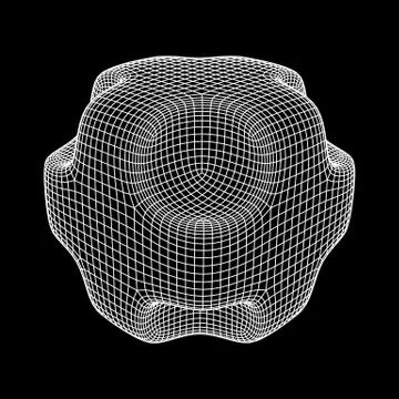 Wireframe Necker Smooth Cube Stock Illustration