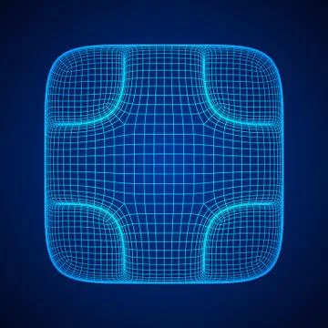 Wireframe Necker Smooth Cube 库存插图